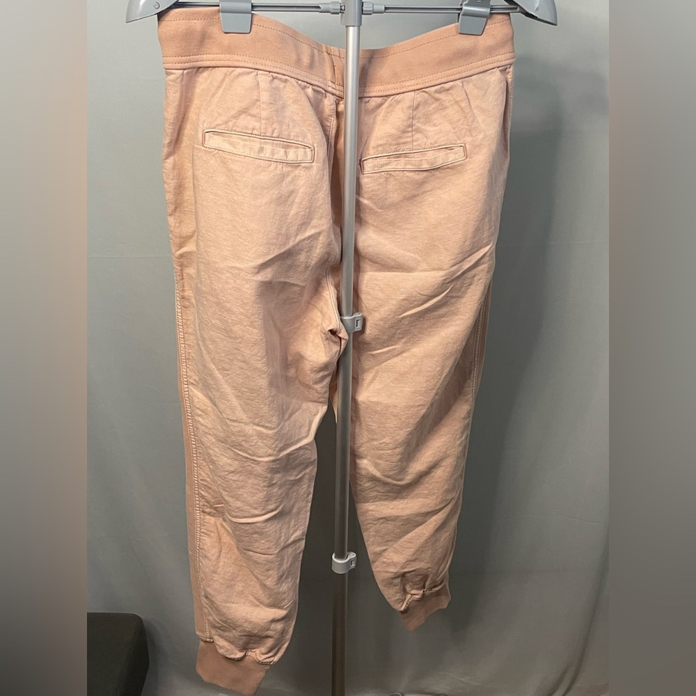 GAP Linen Cotton Joggers Womens Medium Peach Drawstring Relaxed Tapered Pants - Picture 6 of 8